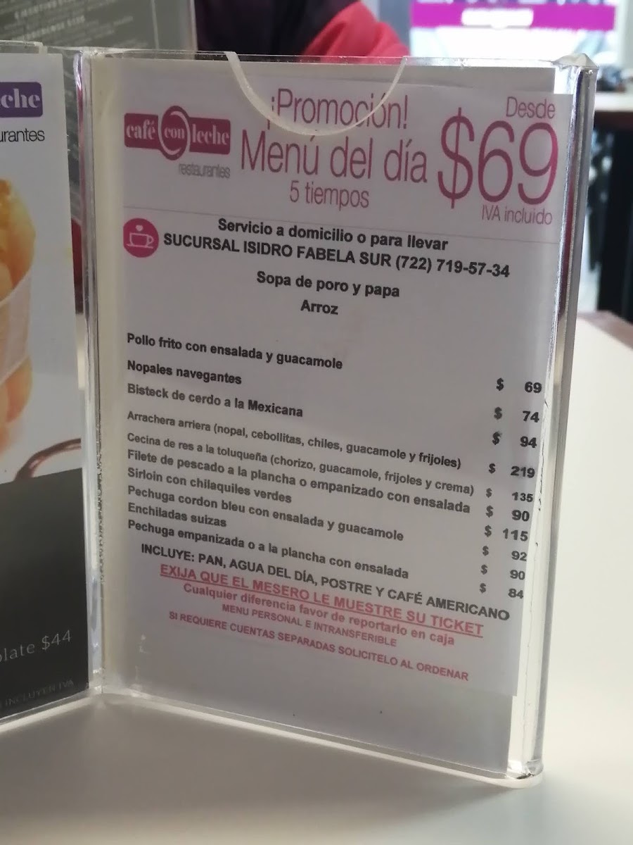 Café con Leche Isidro Fabela Sur Menu - Image 4